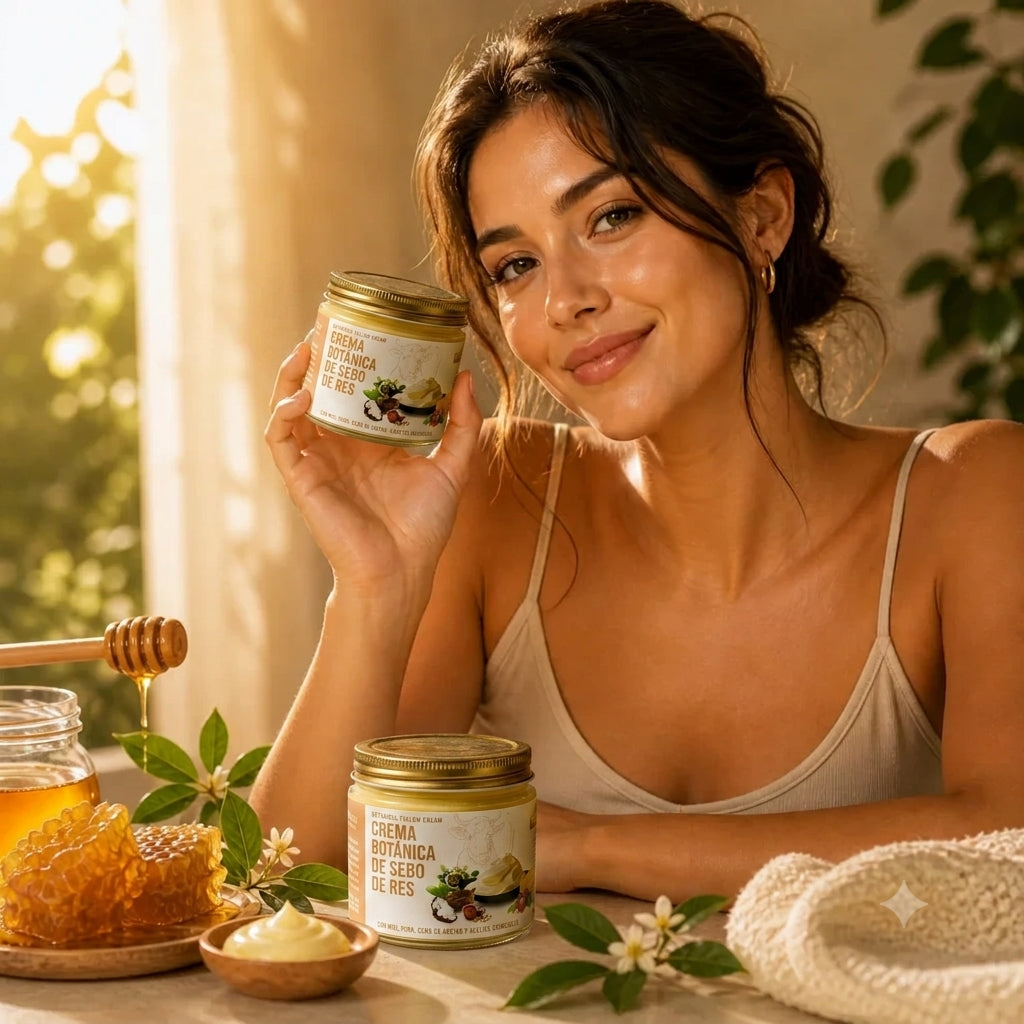 Crema Ancestral de Sebo de Res: Sana y rejuvenece tu piel con sebo y miel de manuka