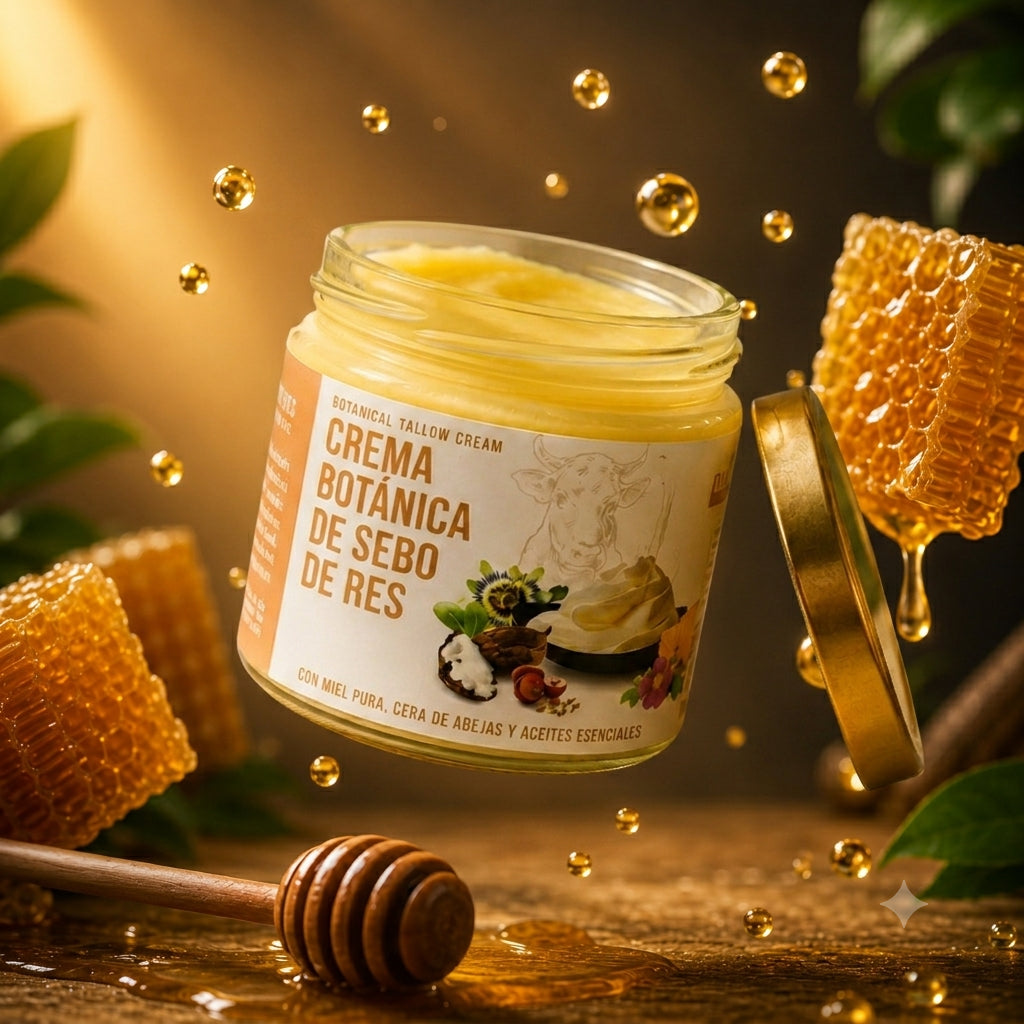 Crema Ancestral de Sebo de Res: Sana y rejuvenece tu piel con sebo y miel de manuka